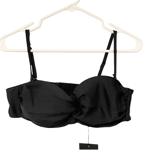 JluxLabel Black HEAT WOMEN’S Medium BANDEAU BIKINI SWIMSUIT TOP NEW - Picture 1 of 6